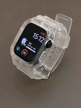 适配苹果手表S9/8/7/6!一体式硅胶透气运动表带 #一体式表带 #透气表带 #苹果S9表带 #硅胶运动腕带 #苹果手表表带