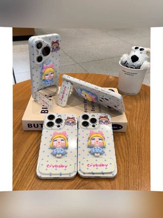 雅天立简约波点立体哭娃适用苹果16手机壳华为P70vivo小米oppo套