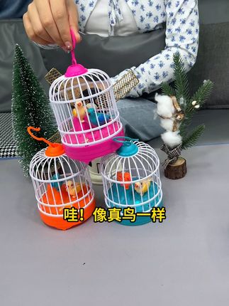这个会说话的鸟笼太好玩了,还能放音乐,可以激发宝宝开口说话能力,宝宝喜欢的不得了,没事就是遛鸟玩#鸟笼玩具