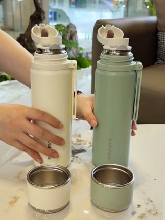 杯盖可以当作小水杯单独去引用,双层加厚隔热不烫手#我家的长期主义好物 #保温杯 #水杯 #大容量 #多喝水