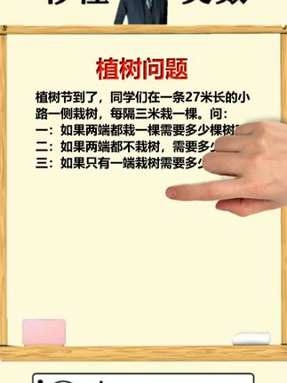 秒懂奥数，巧解植树问题，轻松一招搞定！ #小学 #数学思维 #数学