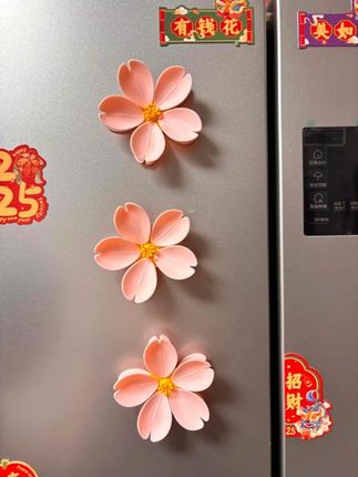 创意可爱冰箱樱花封口夹高颜值磁吸贴 家用零食密封夹食物封口夹 #居家好物 #樱花磁吸封口夹