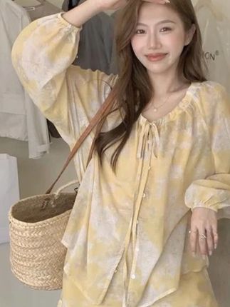 度假风套装~ #度假风套装 #夏季新款  #系带防晒小衫  #宽松短裤  #夏季套装