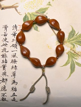 新品必入款尝鲜红核手串·9颗亮面款·新手梅林红核·橄榄核