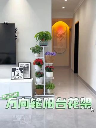 客厅角落空荡荡?放一个简约立式花架,一盆绿植就能提升整个家的气质