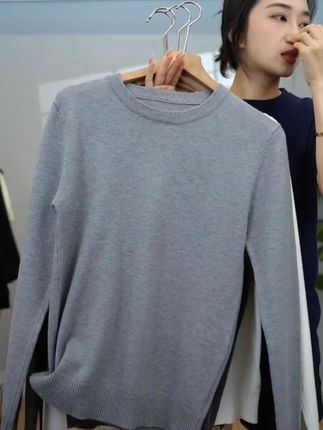 新款针织毛衣纯色打底衫秋冬圆领内搭毛衣保暖男士内搭 #品质男装 #显瘦遮肉 #上衣  #百搭内搭 #保暖显瘦