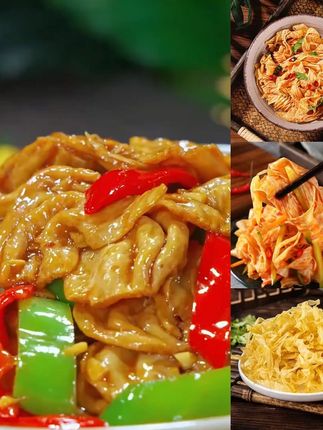 豆皮丝大豆素肉豆制品大豆蛋白炒菜凉菜配菜地方特色美食