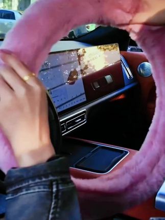 降温啦 超保暖高颜值的毛绒把套安排上吧 不掉毛 不打滑 不跑偏 主打一个安全 不分车型通用款#方向盘把套