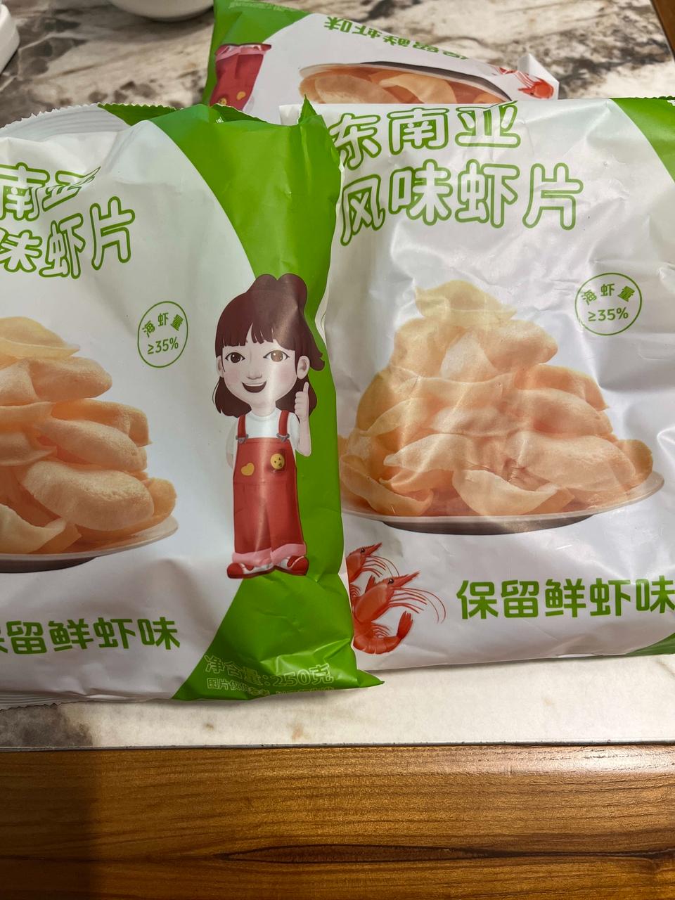 韩小欠东南亚风味大虾片虾味油炸香脆休闲膨化鲜香 #虾片 #膨化食品 #零食推荐 #好物推荐 #零食