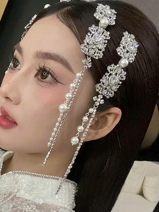 民族风珠珠流苏发夹侧边夹汉服发夹旗袍发夹 #流苏发饰 #流苏发夹 #民族风情 #民族风穿搭 #民族风发饰