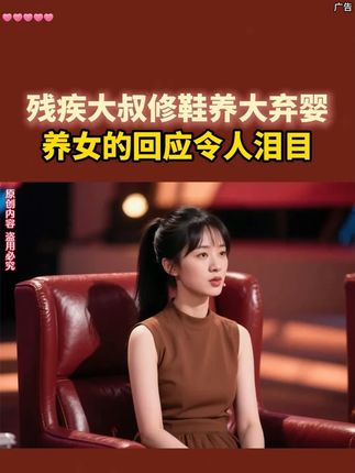 残疾大叔修鞋养大弃婴,养女的回应令人泪目!#情感综艺 #说出你的故事 #综艺节目片段 #综艺