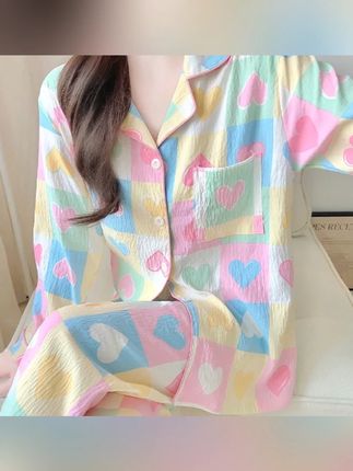 #郝邵文 推荐 【长袖长裤云朵绵多款可选】秋季新款卡通甜美可外穿开衫家居服套装#开衫家居服 #睡衣 #长袖小会议 #居家睡衣