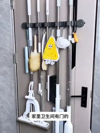 多吸盘碳钢拖把夹架免打孔浴室挂钩卫生间阳台强力拖布扫把挂架 #生活好帮手 #家装卫浴 #拖把夹架 #拖把夹架子 #拖把夹架免打孔