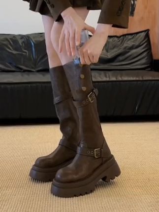 秋日氛围感神器:软底增高大筒围时装靴,主推卡其色,矮个子必入 #女鞋 #冬季 #热点