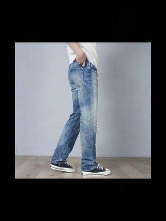 SEVENTH第七路秋冬13盎司破洞补丁宽松直筒重工艺水洗复古牛仔裤#百搭裤子 #显高显瘦显腿长 #男士休闲裤 #男生穿搭 #牛仔裤