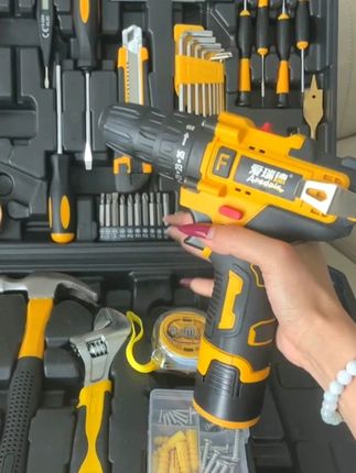 爱瑞德电钻工具箱套装#工具大全 #电钻工具套装 #锂电钻 #工具箱 家用全能套装,家装好帮手#高性能实用工具