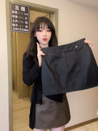 大码女装2025秋装新款胖妹妹PU皮裙胖mm短裙1360 #显瘦穿搭 #PU皮裙 #短裙 #气质穿搭 #高级感穿搭
