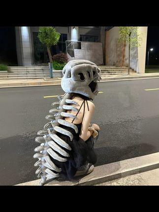 恐龙骨架头套毛绒玩具鹿晗同款儿童外骨骼玩偶成人生日礼物送女生#恐龙头套玩具 #毛绒玩偶 #生日礼物 #外骨骼玩具 #儿童玩具