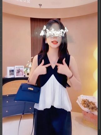 轻奢气质背心女装夏季纯欲风宽松型收腰通勤法式宽松修身型