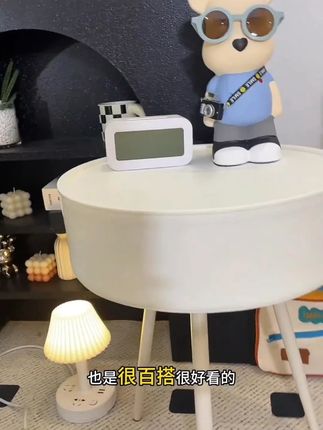 //映调奶油风床头柜现代简约新款创意圆形替代卧室客厅儿童收纳柜#好物推荐🔥 #手工diy #摆件 #种草好物