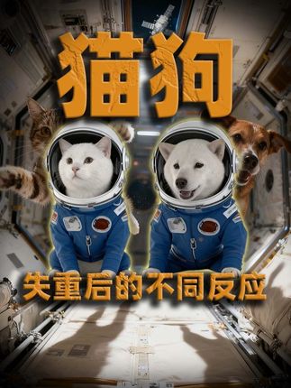 在失重环境下,为什么猫比狗慌张多了? #知识前沿派对 #猫狗 #失重