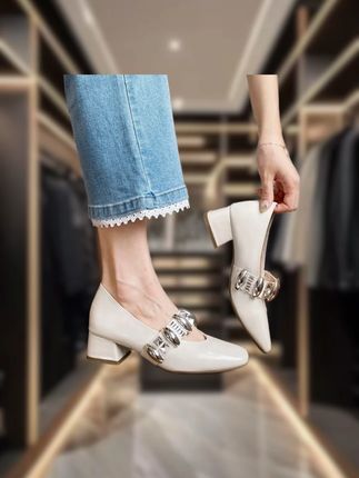 一字带粗跟凉鞋#穿出高级感  #时尚单鞋  #轻奢女鞋 #好鞋推荐  #单鞋