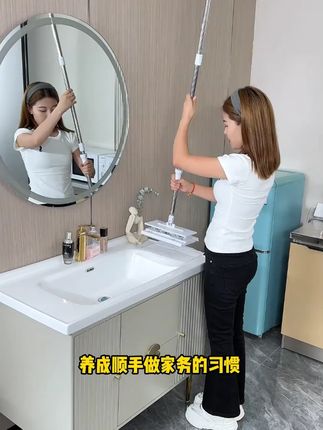 洁仕宝大号自动夹布洗脸巾拖把一拖净家用静电除尘免洗回南天神器#家居清洁 #拖把推荐 #自动夹布拖把 #静电除尘 #回南天神器