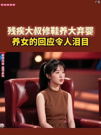 残疾大叔修鞋养大弃婴,养女的回应令人泪目!#情感综艺 #说出你的故事 #综艺节目片段 #综艺