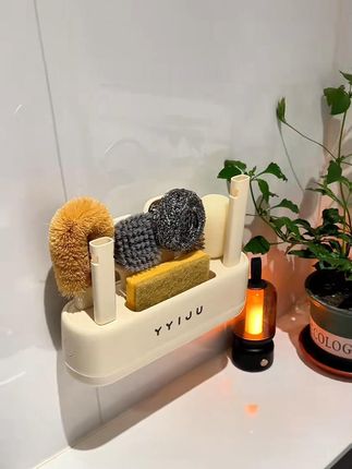 厨房清洁刷多功能锅刷杯刷家用手柄钢丝清洁刷子壁挂收纳盒#好物推荐🔥 #厨房好物 #生活好帮手 #好物分享 #厨房清洁