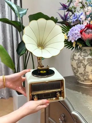 雅诗贝伦复古留声机老式迷你无线欧式仿古多功能