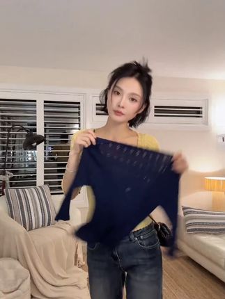 恋恋笔记 法式少女感花边圆领针织衫上衣2025早秋,柔软舒适 #ootd穿搭 #搭配分享 #穿出高级感 #时髦精 #穿搭我是认真的