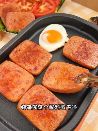 家里孩子上学来不及做早餐的,快来囤这个配料表干净的午餐肉 营养健康好吃又方便#午餐肉 #早餐 #营养又健康 #开袋即食