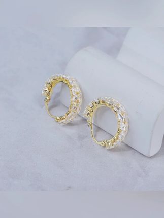 合金合成锆石耳饰 麦穗 时尚货精致个性轻奢气质耳环百搭圈圈法式#耳饰 #耳饰推荐 #饰品分享  #饰合金合成锆石耳饰 #锆石耳饰