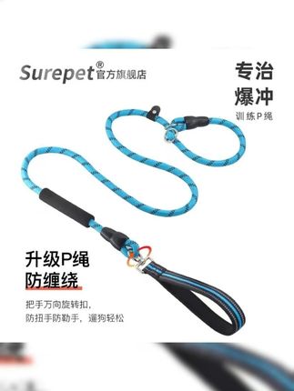 中大型犬狗链遛狗绳P链p绳加粗加长训犬防爆冲松紧拉布拉多牵引绳#中大型狗链 #遛狗绳 #狗用牵引绳 #牵引绳大型犬防爆冲