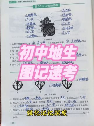 中考地理生物速记208图,暑假预习高效提分 #初中地理 #初中生物 #208图速记 #会考预习