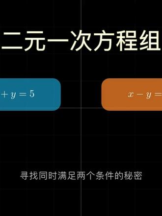 60秒看懂二元一次方程组:原来焦点就是答案! 60 秒可视化拆解二元一次方程组,原来答案就是两条线的交点!数学从此不枯燥。#数学 #教育 #二元一次方程组 #初中数学 #思维训练