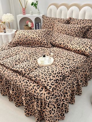 公主风双层花边床裙款四件套皱皱纱被套床上用品非全棉纯棉套件爆#家纺床上用品 #夏凉被  #四件套  #床裙四件套四季通用  #面料柔软舒适