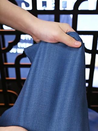 罗蒙绵羊毛蓝色男士春秋长袖衬衫 秋天第一件轻奢棉羊毛莫代尔衬衫#男士衬衫 #男士衬衣 #春秋新款 #品质男装 #高级感穿搭