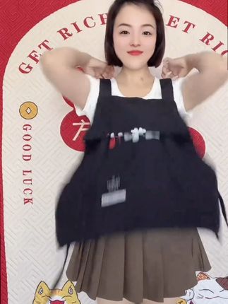 夏季新款轻薄透气短款厨房围裙 #定制 #轻薄透气 #围裙