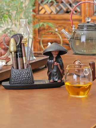 小船六君子小和尚茶漏 #茶漏 #器物之美 #茶空间 #茶具 #茶器