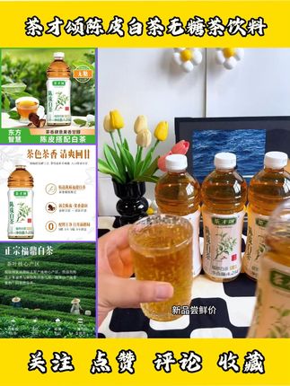 茶才颂陈皮白茶无糖茶饮料1.25L*2瓶聚会解渴饮品#夏日饮品  #茶饮  #饮料  #纯天然无添加  #茶才颂陈皮白茶