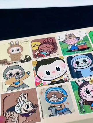 爆款12入labubu洞洞乐摆摊盲盒生日礼物惊喜戳戳乐拉布布洞洞乐