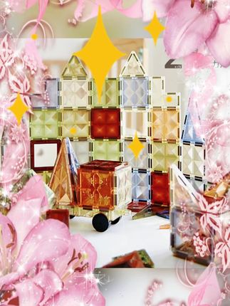 #大自然色磁力片 #儿童 #益智 #彩窗 #积木 大自然色磁力片儿童益智玩具拼图彩窗钻面强磁积木小孩生日礼物