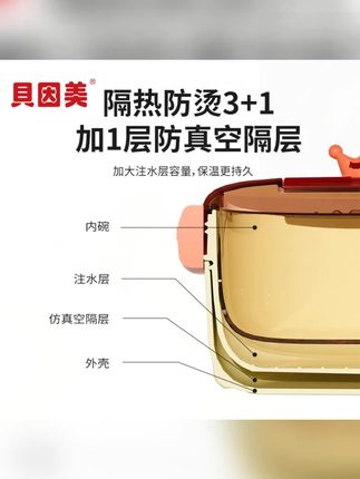 【贝因美】宝宝PPSU内胆注水保温辅食碗可拆儿童碗餐具防摔3-10岁#宝宝餐具 #注水保温碗 #儿童辅食碗 #贝因美 #310岁宝宝