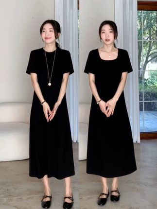少量现货!方领小黑裙更显瘦 #穿搭 #无限回购的宝藏单品