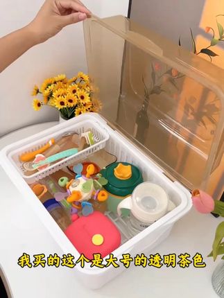 奶瓶收纳箱防尘沥水架带盖婴儿用品新生儿宝宝辅食餐具玩具收纳盒#奶瓶收纳箱 #宝宝用品收纳