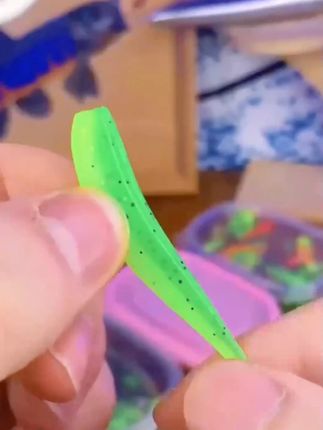 路亚光面T尾软饵铅头钩根钓软虫缓沉浮水鲈鱼翘嘴鳜鱼小微物假饵 #路亚T尾软饵 #铅头钩 #假饵 #渔具用品