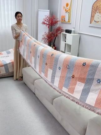 家用客厅沙发垫防尘防猫沙发巾盖布一片式全包防滑轻奢四季款套罩#沙发巾 #沙发垫