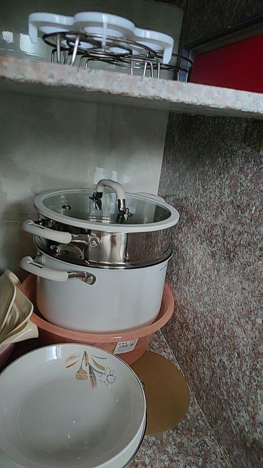 荣事达无涂层316陶钢不锈钢汤锅家用燃气电磁炉蒸煮炖锅双耳煮锅