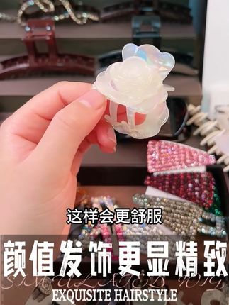 复古港风女法式发夹ins简约头饰甜美气质透明花朵抓夹#头饰发饰 #抓夹 #发夹 #发型 #好物推荐🔥 @DOU+上热门